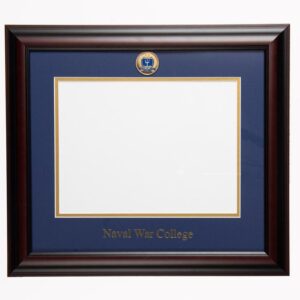 Single Matte Diploma Frame with Naval War College Medallion