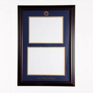 Double Matte Diploma Frame with Naval War College Medallion