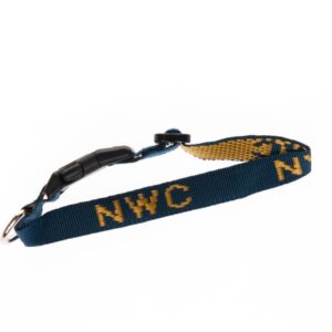 Blue Fabric Animal Collar with Gold NWC Verbiage