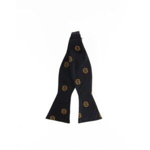Navy Blue Bow Tie with Gold Naval War College Logos