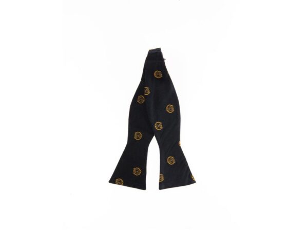 Navy Blue Bow Tie with Gold Naval War College Logos