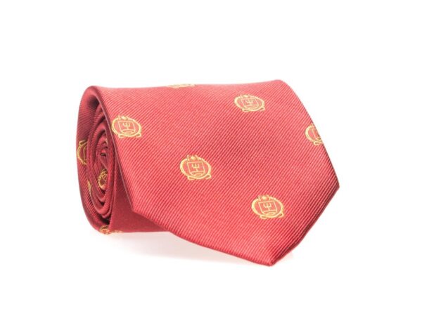 Red Tie with Gold Naval War College Logos