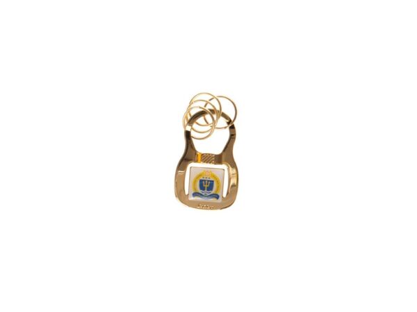 Gold Keychain with Naval War College Logo