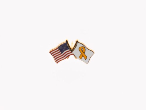 American Flag and Yellow Ribbon Flag Small Lapel Pin