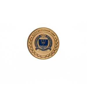 Gold Coin with Etched Naval War College Logo