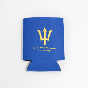 Blue Foam Drink Koozie with Gold Trident and Gold U.S. Naval War College Verbiage