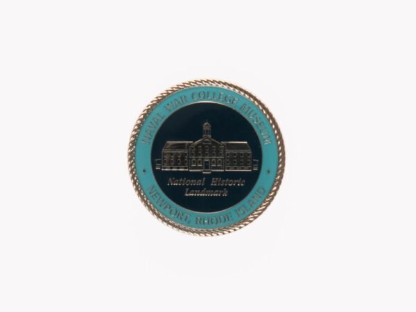 Blue and Gold Naval War College Museum Coin, with National Historic Landmark Graphic