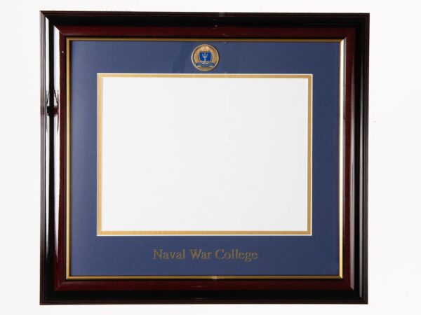 Single Diploma Frame with Shine with Naval War College Medallion