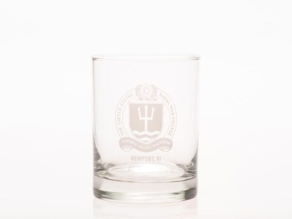 Double Old Fashioned Glass with Etched Naval War College Logo