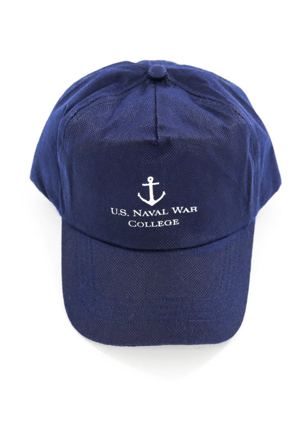 Lightweight, Navy Blue Hat with White Anchor and White U.S. Naval War College Verbiage