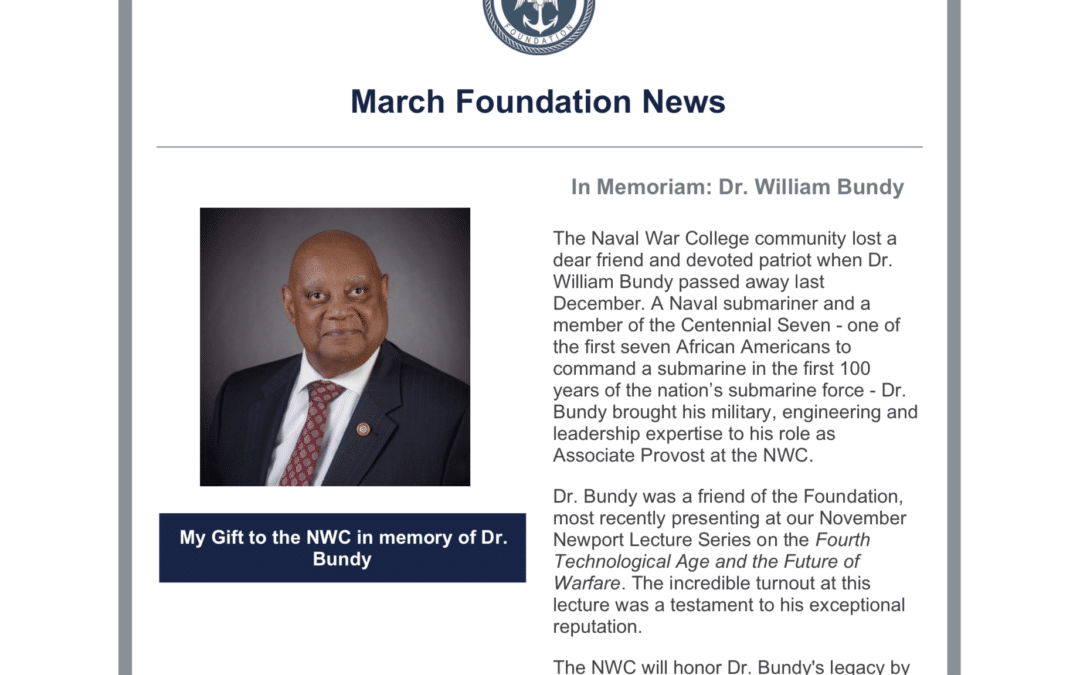 March News from the NWCF: In Memory of Dr. Bundy, CSF Announcement, and more