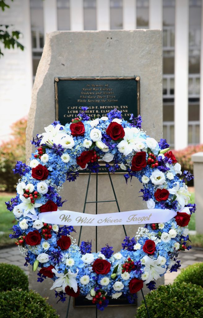 Wreath at September 11 Memorial Naval War College