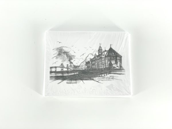 Note cards featuring pencil drawing of Luce Hall