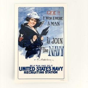 Postcard featuring vintage Navy recruiting poster