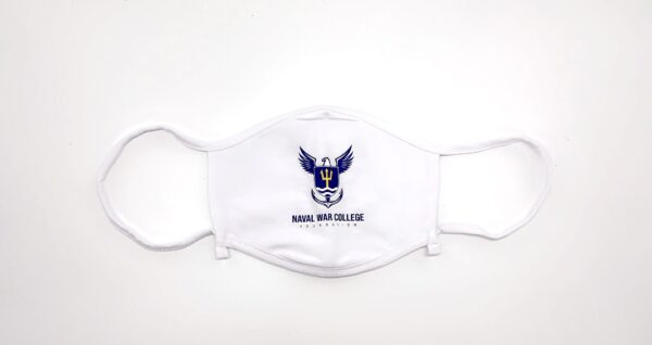 White face mask with NWCF logo in the center