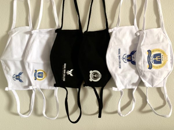 An assortment of face masks featuring NWC and NWCF logos