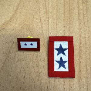 2 Star Military Service Flag Lapel Pin Set