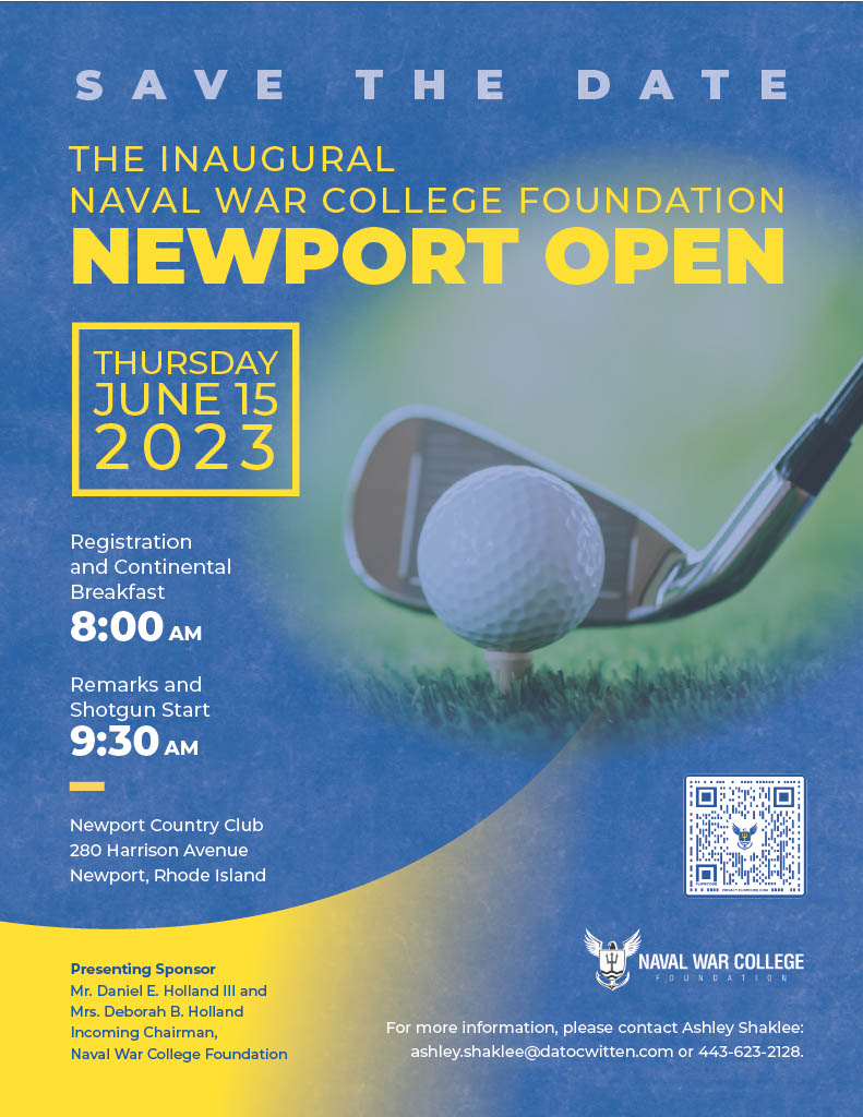 Save the date announcement for the inaugural Naval War College Foundation Newport Open.