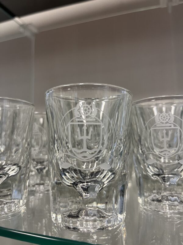 U.S. Naval War College Etched Shot Glass - Image 2