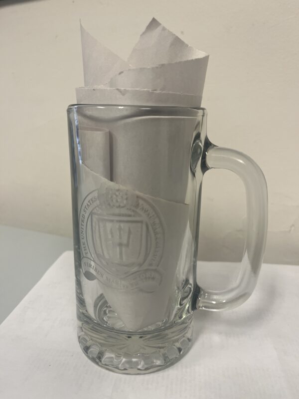 U.S. Naval War College Etched Beer Mug