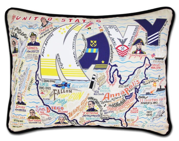 Navy Printed Pillow